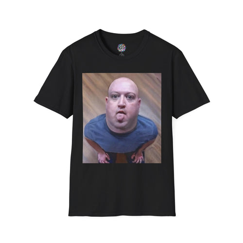 T-Shirt – Funny Close-Up Face Photo Tee (Shocked Bald Guy)