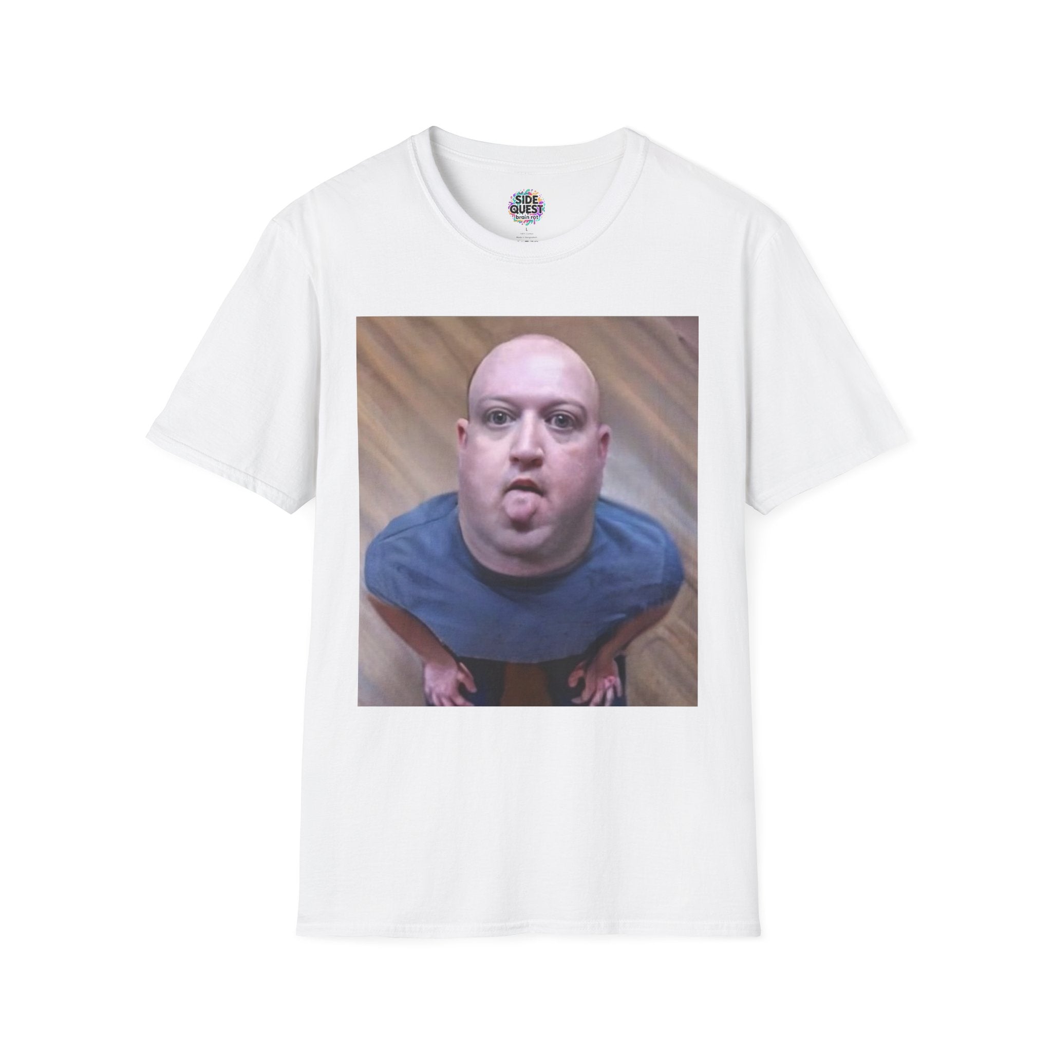 T-Shirt – Funny Close-Up Face Photo Tee (Shocked Bald Guy)